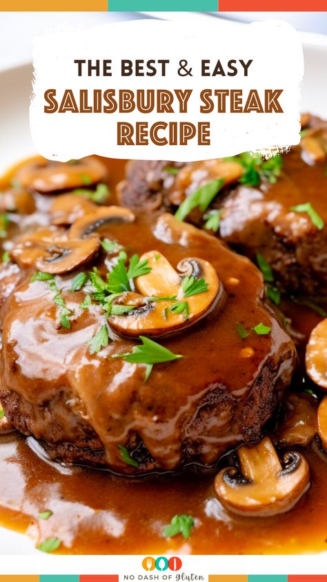 Salisbury Steak Recipe Easy, Best Spaghetti Recipe, Easy Salisbury Steak, Hamburger Recipes Patty, Gluten Recipes, Salisbury Steak Recipe, Gluten Free Holiday Recipes, Cooking Beef, Patty Recipe