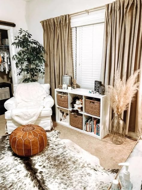 Nursery With Cowhide Rug, Southwest Boho Nursery, Cowhide Rug Nursery, Highland Cow Nursery Boy, Cow Nursery Boy, Cow Nursery Girl, Western Baby Girl Nursery, Cowhide Nursery, Western Boho Nursery