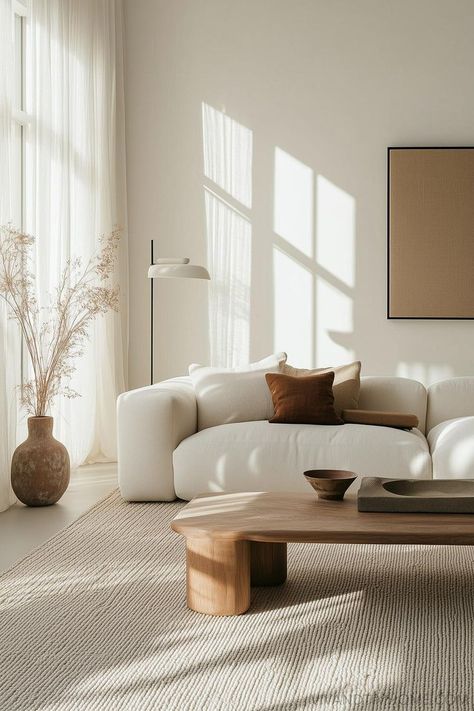 Boho Meets Modern, Living Room Interior Minimalist, All White Minimalist Home, Home Deco Aesthetic, Small Home Modern Design, Modern And Boho Living Room, Lux Apartment Living Room, White Couch Living Room Modern, Buy Apartment Aesthetic