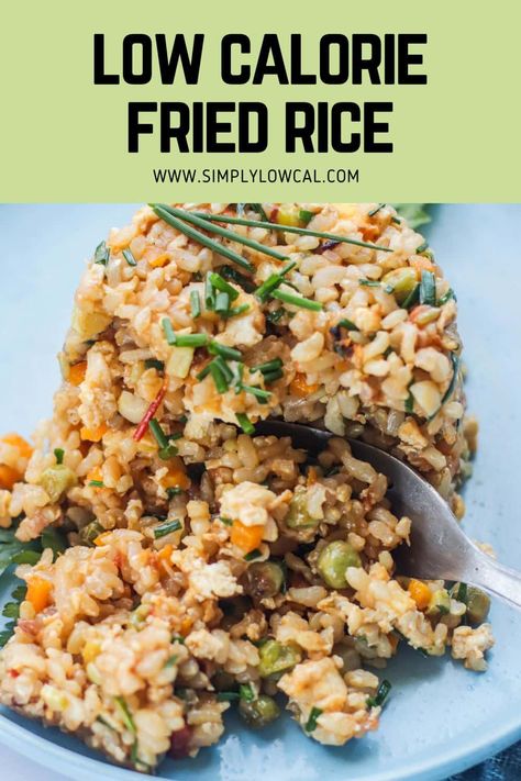 Tired of the same old rice routine? Shake things up with this Low Calorie Fried Rice! This recipe is packed with wholesome brown rice, colorful veggies, and a hint of soy sauce. Low Cal Rice Recipes, Low Cal Chicken And Rice, Healthier Fried Rice, Chicken And Rice Low Calorie, Brown Rice With Vegetables, Low Calorie Asian Recipes, Low Calorie Rice Recipes, Low Calorie Fried Rice, Fried Rice Low Calorie