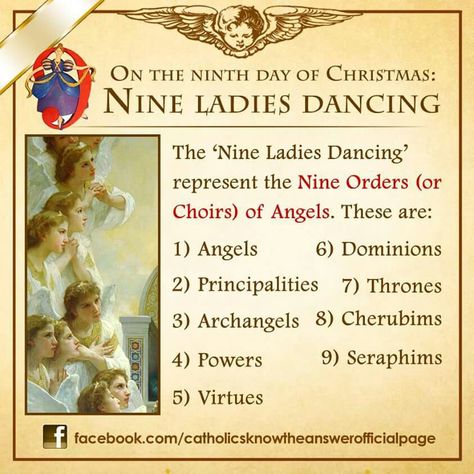 9th day of Christmas 9th Day Of Christmas, Nine Ladies Dancing, Ladies Dancing, Catholic Theology, Catholic Answers, Catholic Christmas, Catholic Beliefs, Christmas Poems, Faith Formation