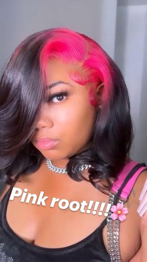 Pink Roots, Quick Weave Hairstyles, Dyed Natural Hair, Dope Hairstyles, Hair Laid, Dec 26, Front Lace Wigs Human Hair, Hair Inspiration Color, Baddie Hairstyles