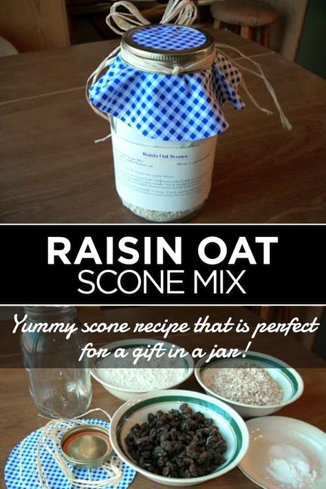 Scone Mix In A Jar Recipes, Scone Mix In A Jar, Rasberry Scones, Empty Tomb Craft, Easter Empty Tomb, Mason Jar Oatmeal, In A Jar Recipes, Raisin Scones, Oat Scones