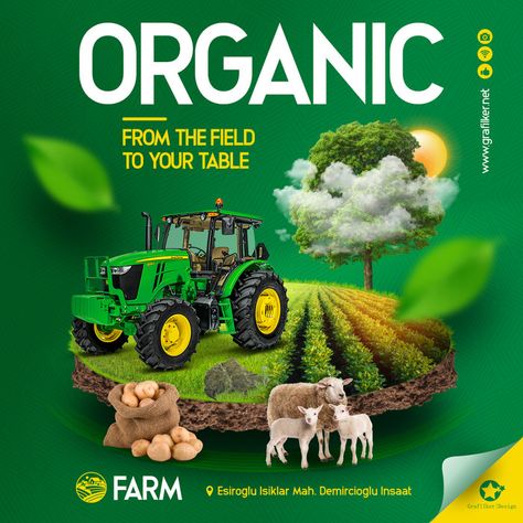 Organic farming social media post#pikbest#templates Farm Ads Design, Green Social Media Post, Farm Social Media Design, Nature Social Media Post, Agriculture Social Media Design, Farm Poster Design, Organic Farming Poster, Agriculture Poster Design Ideas, Farm Social Media