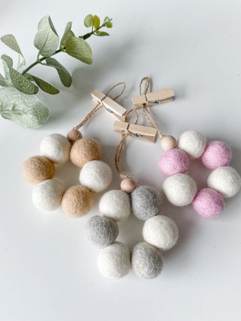 Aren't these little donuts cute? Made with natural felt wool balls paired with beech wood bead on twine cording. All materials work well with essential oils to refresh any space or your car. Felt Ball Diffuser, Felt Wool Ball, Felt Wool, Wool Balls, Felt Ball, Essential Oil Diffuser, Beech Wood, Oil Diffuser, Wood Beads