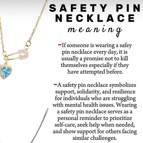 I wear one, not always on a necklace, but there’s always a safety pin somewhere on my clothing. What Does A Safety Pin Necklace Mean, Pin Necklace Meaning, Safety Pin Necklace Meaning, Safety Pin Meaning, Saftey Pin, Necklace Meaning, Safety Pin Necklace, Crystal Tips, Diy Safety