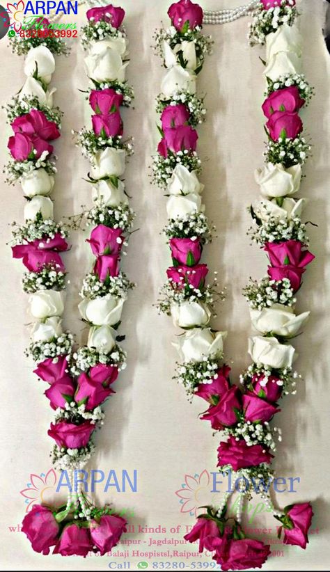 Pink Varmala, Wedding Mala Rose, Pelli Decoration, Rose Garland Wedding, Wedding Mala, Garland Making, Indian Wedding Garland, How To Make Garland, Entry Gate