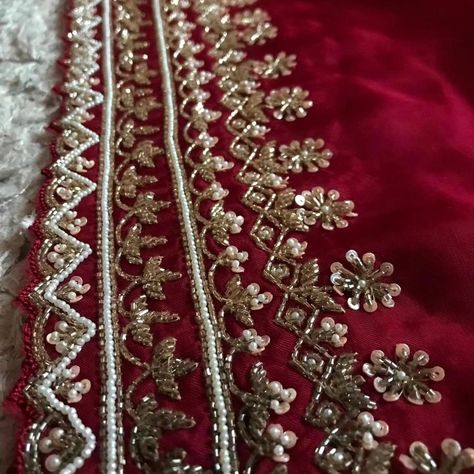 ♥️🧁D@D♥️🧁 Maroon Premium Pure Organza Silk drapes of luxury embellished with antique pearl sequins cut daana handwork & running handwork bp @ ₹7500 shipping free for Our Resellers Colour Customisation Possible ♥️ Indian Handwork Embroidery, Badala Work Embroidery, Zardosi Embroidery Blouse, Organza Outfits, Ghagra Design, Aari Work Designs Pattern Hand Embroidery, Barat Dress, Handwork Design, Mayon Dresses