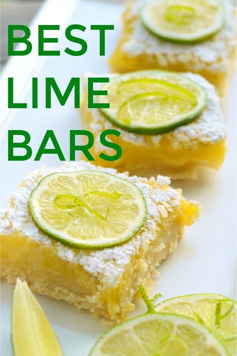 Lime Dessert Recipes, Making Pie Crust, Easy Bar Recipes, Raspberry Scones, Lime Tart, Lime Desserts, Dessert Waffles, Lime Pie Recipe, Lime Bars