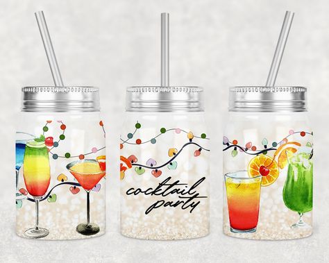 Mason Jar Design, Mason Jar Tumbler, Jar Design, Tumbler Sublimation, Design Digital, Tumbler Designs, Party Design, Mason Jar, Cocktail Party