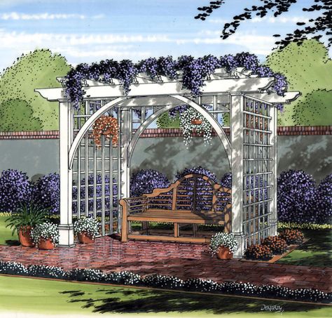 Garden Archway, Garden Arbor, Backyard Pergola, Pergola Plans, Outdoor Pergola, Backyard Projects, Garden Trellis, Easy Garden, Garden Structures