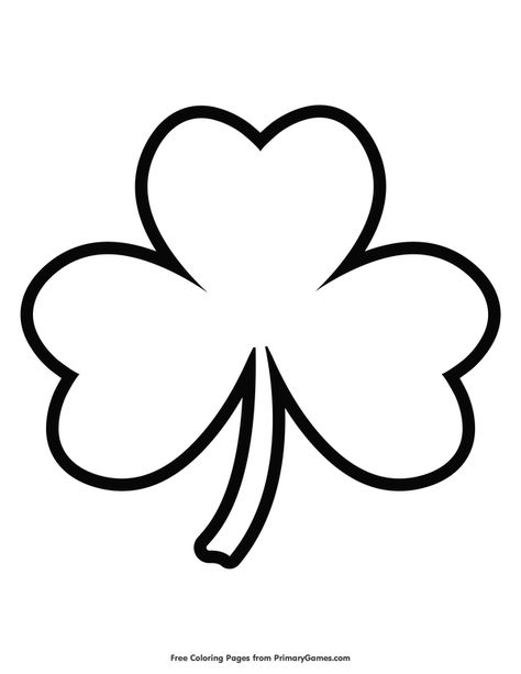 Free printable St. Patrick's Day Coloring Pages eBook for use in your classroom or home from PrimaryGames. Print and color this Simple Shamrock Outline coloring page. St Patricks Day Easy Craft, Shamrock Patterns Free Printable, Shamrock Coloring Pages, St Patricks Day Coloring Pages Free, St Patrick’s Day Drawing Easy, Shamrock Template Free Printables, Free Shamrock Printable, Shamrock Coloring Page Free Printable, Shamrock Outline Printable