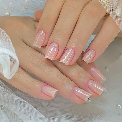 Sheer Nails, Best Pasta, Bridal Nail Art, Hello Nails, Nails Aesthetic, Simple Gel Nails, Ombre Nail Designs, Neutral Nails, Bridal Nails