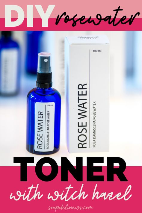 Witch Hazel Rose Water Toner, Healing Balm Recipe, Rosewater Benefits, Diy Rose Water Toner, Diy Toner Face, Facial Soap Recipe, Essential Oil Toner, Toner At Home, Best Essential Oil Blends