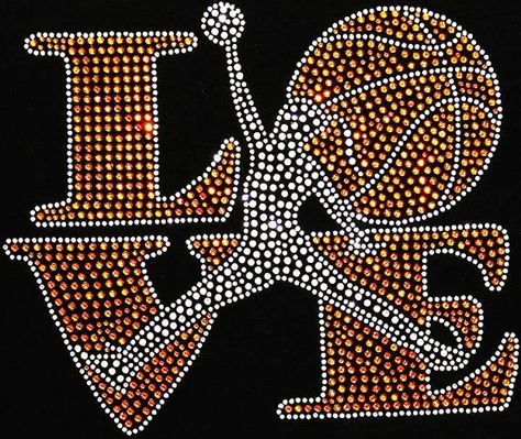 Rhinestone Iron On Basketball  Rhinestone Transfer  DIY on Etsy, $12.99 Love And Basketball Quotes, Basketball Quotes Girls, Basketball Shirt Designs, Rhinestone Tshirts, Basketball Drawings, Rhinestone Transfers Design, Rhinestone Heat Transfer, Hotfix Rhinestone, Love Basketball