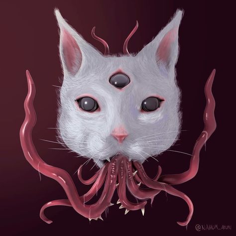 Creepy kittie, gore art, 3D art Creepy Cat, Lowbrow Art, Creepy Art, Art 3d, Creepy Cute, Horror Art, White Cat, Dark Art, Cat Art