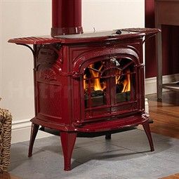 Wood Stove Decor, Vermont Castings Wood Stove, Fireplace Chimney, Stove Decor, Vermont Castings, Wood Burning Fireplace Inserts, Stove Black, Woodburning Stove, Wood Heat