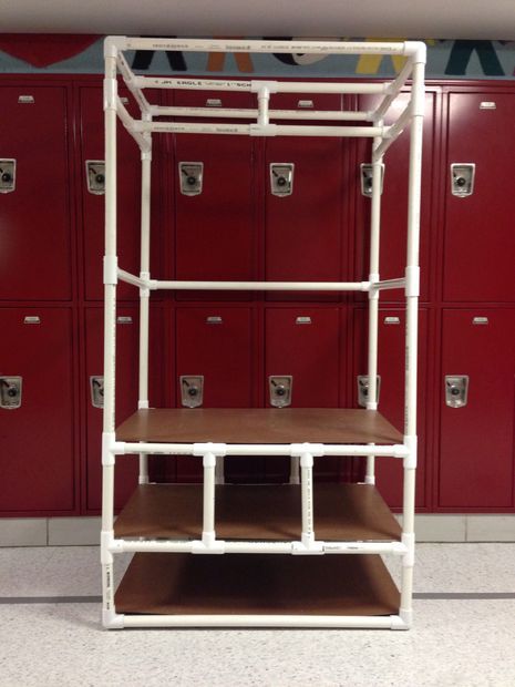 Picture of How to Make a Closet Organizer Out of PVC - This is a perfectly cheap way to make one of those expensive closet organizers. College Closet Organization, Homemade Closet, Pvc Pipe Furniture, Pipe Closet, Dorm Room Closet, Make A Closet, Pvc Furniture, Pvc Pipe Crafts, Pvc Pipe Projects