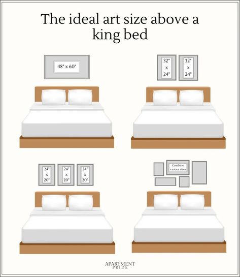 Artwork Above King Size Bed, Pictures Above Headboard, Art Over King Size Bed Ideas, Artwork Over King Size Bed, Art Size Above King Bed, Above King Bed Wall Decor, King Bed Art, Art For Bedroom Walls Above Bed, Art Above King Bed