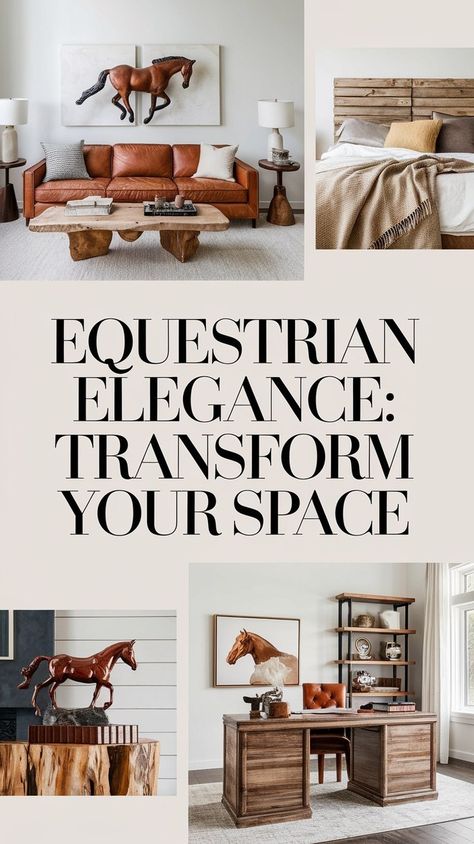 🏡✨ Transform your space with equestrian chic decor! 🌟 Embrace leather accents for a touch of luxury. 🎨 Incorporate beautiful equine art that reflects your love for horses. 🌲 Use rustic wood to bring warmth and character into any room. 🛋️ Cozy throws and subtle equestrian-themed accessories can elevate your living room, bedroom, and home office. 💖 Curated mood boards make it easy to create an inviting atmosphere that showcases your passion for all things equestrian! Ready to revamp yo... Equestrian Mudroom, Equestrian Interior Design, Equestrian Chic Decor, Equestrian Interior, Horse Themed Bedrooms, Equestrian Chic, Farm House Colors, Equestrian Decor, Horse Decor