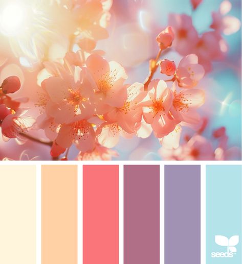 Design Seeds: Color Spring Spring Season Color Palette, Color Schemes Spring, Flower Color Palette, Inspiration Color Palettes, Seeds Color Palette, Ions Design, Yarn Color Combinations, Seeds Color, Spring Color Palette