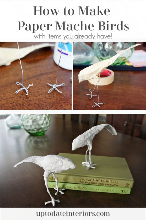 Papier Mache Birds, Paper Mache Birds How To Make, Small Paper Mache Projects, Paper Mache Projects Diy Tutorial, Paper Mache Projects Ideas Inspiration, How To Make Paper Mache, Paper Mache Crafts Diy, Paper Mache Easy, Paper Mache Sculpture Ideas