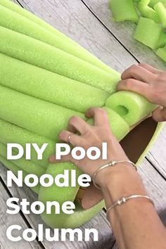 You've never seen a Dollar Store pool noodle look this gorgeous! Next time you’re at the Dollar Store, grab some pool noodles and make this stunning idea for your decor! Pool Noodle Crafts, Diy Hanging Shelves, Pool Noodle, Stone Columns, Diy Wall Shelves, Diy Pool, Mason Jar Crafts Diy, Pool Noodles, Mason Jar Lighting