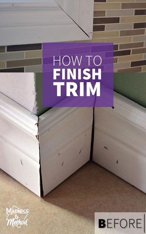 Today I explore some great DIY tips & tricks on how to repair and finish trim around your house (whether it's baseboards, window trim or crown molding) Easy Home Improvement, Vintage Industrial Decor, House Tips, Cleaning House, Up House, Diy Home Repair, Home Repairs, Crown Molding, Dream Home Ideas