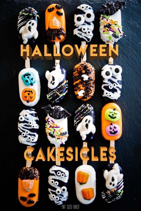 Halloween Cakesicles, Elephant Cake Pops, Popsicles Cake, Cauldron Cake, Wilton Candy Melts, Halloween Cake Pops, Caramel Apple Cheesecake, Halloween Sweets, Chocolate Covered Treats