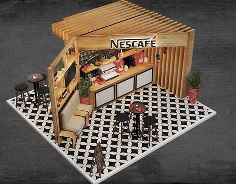 NESCAFE-MAGGI EXHIBITION BOOTH on Behance Cafe Booth Design Exhibition, Coffee Exhibition Booth, Booth Cafe Design, Cafe Booth Design, Cafe Booth, Coffee Booth, Booth Design Exhibition, Exhibition Stall Design, Cafe Shop Design