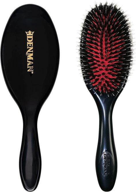 Denman Cushion Hair Brush (Medium) with Soft Nylon Quill Boar Bristles - Porcupine Style for Grooming, Detangling, Straightening, Blowdrying and Refreshing Hair – Black, P081M : Amazon.ca: Health & Personal Care Blowdry Brush, Boar Hair Brush, Boar Brush, Denman Brush, Natural Bristle Brush, Boar Bristle Brush, Xmas 2024, Wishlist 2024, Best Brushes