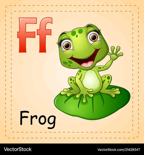 F Is For Frog, Frog Vector, Illustration Of Animals, Contrast Images, Animals Alphabet, Alphabet Tracing Worksheets, Learn Arabic Alphabet, Learn Arabic, Animal Embroidery Designs