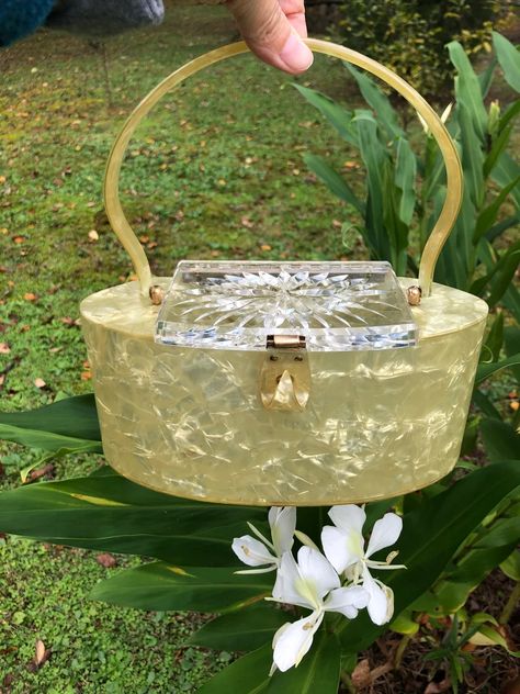 YELLOW LUCITE Handbag/lucite Handbags/lucite Purses/lucite | Etsy Vintage Lucite Purses, Handbags Vintage, Top Handle Bags, Vintage Purses, Vintage Lucite, Bright Light, Vintage Handbags, Birmingham, Mint Condition