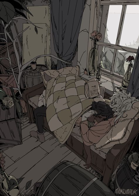 Oc Room Drawing, Sapphic Illustration Art, Messy Bedroom Illustration, Goblincore Art, Lofi Art, Environment Art, Swag Art, Playlist Covers, Vampire Knight