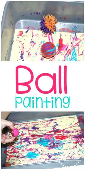 Check out this quick & easy ball painting activity for little kids! Your preschoolers will love learning about Physics with this awesome friction painting art project! Grab just a few basic supplies and make a really cool piece of artwork! You'll definitely be glad that you did! #preschoolscience #kidsactivities #preschoolthemes #ballpainting Ball Theme Art Preschool, Aba Art Activities, Ball Painting, Activity For Toddlers, Kindergarten Art Projects, Lab Activities, Art Activities For Toddlers, Sensory Art, Toddler Art Projects