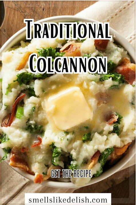 Stretch your grocery budget with this hearty and satisfying colcannon recipe. Made with simple ingredients like potatoes, cabbage, and butter,  colcannon is a delicious and affordable way to feed your family. Irish Potatoes And Cabbage, Irish Mashed Potatoes And Cabbage, Irish Colcannon Potatoes, Colcannon Recipe Traditional, Potato Cabbage Recipes, Potatoes And Cabbage Recipes, Cabbage And Potato Recipes, Irish Dinner Recipes, Colcannon Potatoes