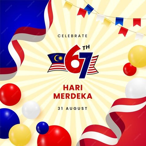 Premium Vector | Hari Merdeka Malaysia Independence Day Design Banner Happy Merdeka Day Malaysia, Merdeka 67 Malaysia, Hari Merdeka Malaysia, Malaysia Independence Day, Malaysia Merdeka, Malaysian Flag, Independence Day Design, Cake Pic, Malaysia Flag