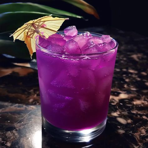 Purple Rain Drink, Purple Rain Cocktail, Rain Cocktail, Cocktail With Rum, Purple Drink, Purple Drinks, Pineapple Rum, Light Rum, Beach Themed Party