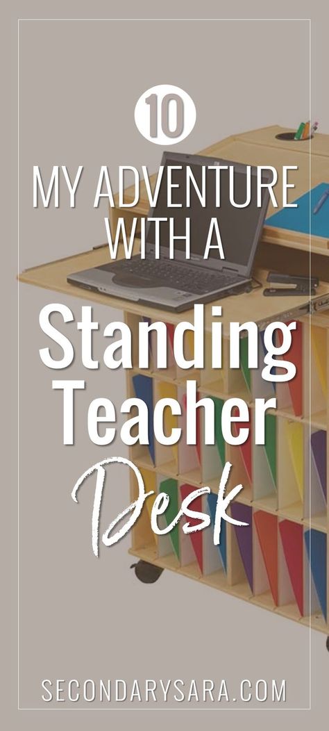 Teacher Podium Ideas, Standing Desk Storage Ideas, Standing Teacher Desk, Teacher Standing Desk, Family Consumer Science Classroom, Teacher Station, Teacher Podium, Classroom Desks, High School English Lesson Plans