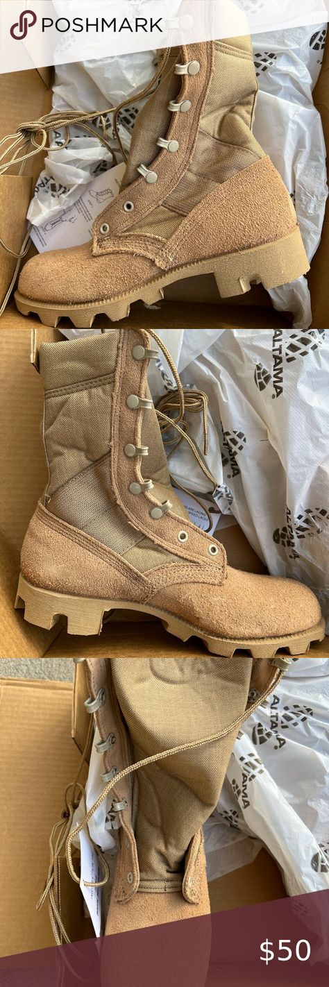 NEW Military Issued Altama Hot Weather TYPE II Desert COMBAT Boots - SIZE 7N Vintage Combat Boots, Desert Combat Boots, Altama Boots, Military Combat Boots, Military Combat, Hot Weather, Combat Boots, Shoes Mens, Boots