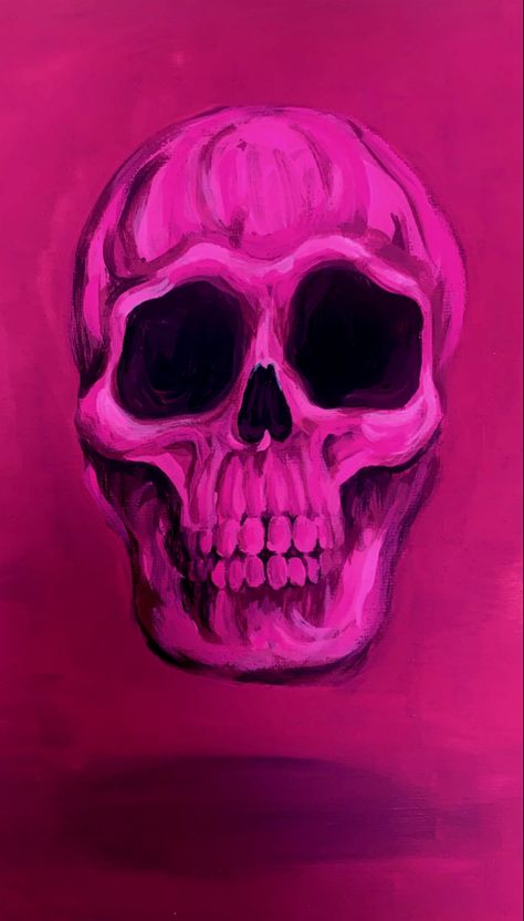 Skull Canvas Art, Cute Skull Painting, Monochrome Acrylic Painting, Skull Painting Acrylic Easy, Halloween Skull Painting, Skull Painting Easy, Skull Canvas Painting, Skull Painting Ideas, Skull Acrylic Painting