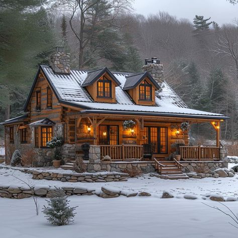 Dark Light Academia, Light Academia Decor, Cabin Style Homes, Log Cabin Rustic, Academia Decor, Cabin Exterior, Dream Life House, Cabin House Plans, Log Cabin Homes