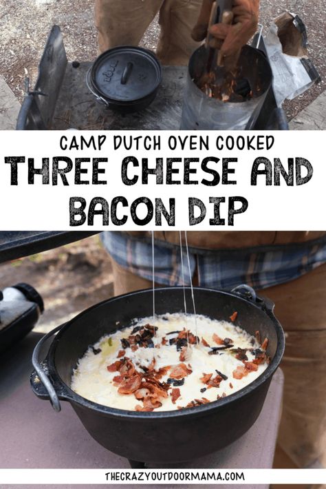 Campfire Dips Camping Recipes, Cooking Over Fire Pit Campfire Recipes, Oven Cheese Dip, Campfire Appetizers, Camping Appetizers, Rv Snacks, Outdoor Recipes, Campfire Meals, Campfire Fun