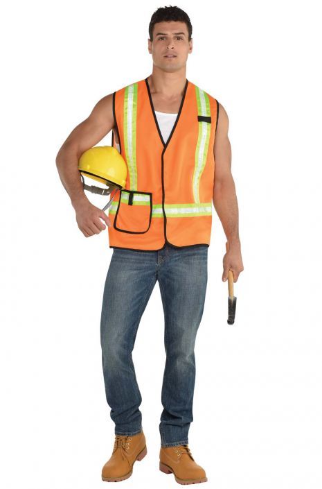 Construction Worker Vest Adult Costume Construction Worker Outfit, Revolting Rhymes, Construction Outfit, Black Halloween Dress, People Poses, Timberlands, Mens Halloween Costumes, Construction Worker, Popular Outfits