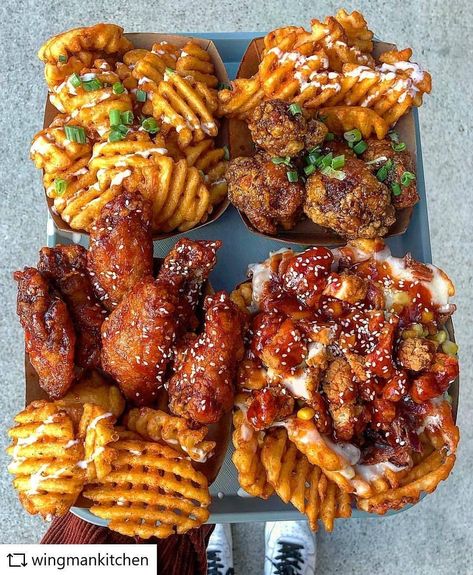 Food Truck Festival, Waffle Fries, La Food, Exotic Food, Chicken And Waffles, Weird Food, Food Goals, Chicken Wing Recipes, Recipes From Heaven