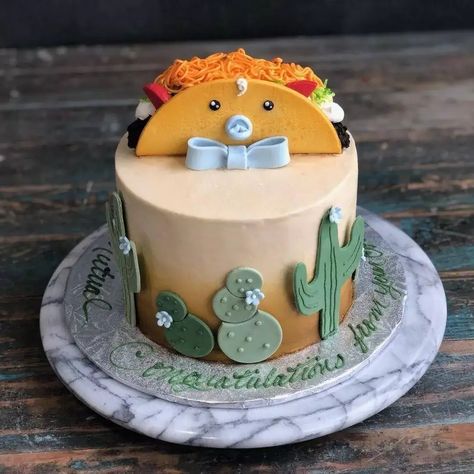 21+ Taco Themed Baby Shower Ideas (Free Printable Included) Cinco De Mayo Baby Shower Ideas, Taco Themed Baby Shower Ideas, Twin Baby Shower Cake, Taco Cake, Themed Baby Shower Ideas, Mexican Baby Shower, Delicious Tacos, Baby Shower Theme Decorations, Green Baby Shower