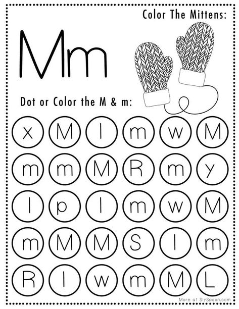 M Phonics Activities, Letter M Christmas Craft Preschool, Letter M For Preschoolers, Letter M Coloring Pages Free Printable, M Is For Mitten Preschool, Dot Pictures Free Printable, Preschool Letter M Activities, Letter M Preschool Activities, M Crafts For Preschool