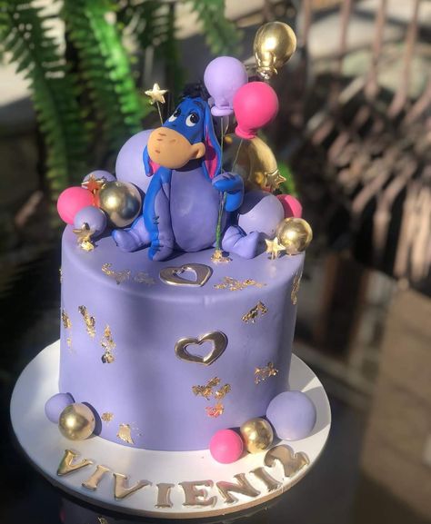 Eeyore Birthday Cake, Eyore Cake, Eeyore Party, Winnie The Pooh Cakes, Eeyore Cake, Night Sky Wedding, Girls First Birthday Cake, Pooh Cake, 30 Cake