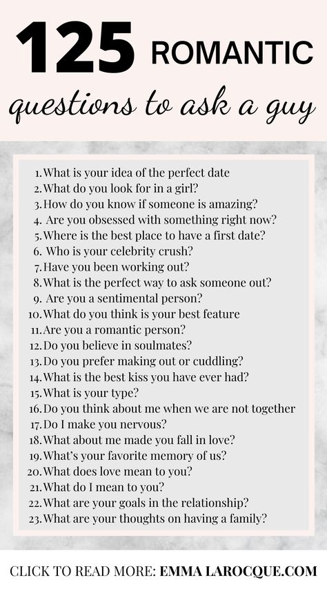 125 Flirty Questions to Ask the Guy You're Talking to.125 Burning Questions to Ask Your Boyfriend. Questions to get to know someone and to ask your boyfriend. 125 Super Hot Questions to Ask Your Boyfriend in 2021 The ultimate list of questions to ask your boyfriend. These questions will help you get to know your significant other better. Click to see all 125 questions to ask your boyfriend! These questions are perfect to get to know someone, or just to make conversation. Romantic Questions To Ask A Guy, Questions To Ask Your Bf About You, Monthly Questions To Ask Your Boyfriend, Dirty Questions To Ask Your Boyfriend Flirty, Questions To Get To Know Ur Boyfriend, 30 Questions To Ask Your Boyfriend, Topics To Talk About With Your Boyfriend Over Text, Cute Questions To Ask Your Bf, Hot Topics To Talk About