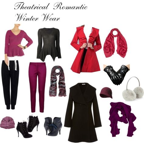 Theatrical Romantic Winter, Romantic Outfit Winter, Theatrical Romantic Body Type, Theatrical Romantic Kibbe, Theatrical Romantic Style, Romantic Body Type, Kibbe Theatrical Romantic, Kibbe Style, Romantic Kibbe